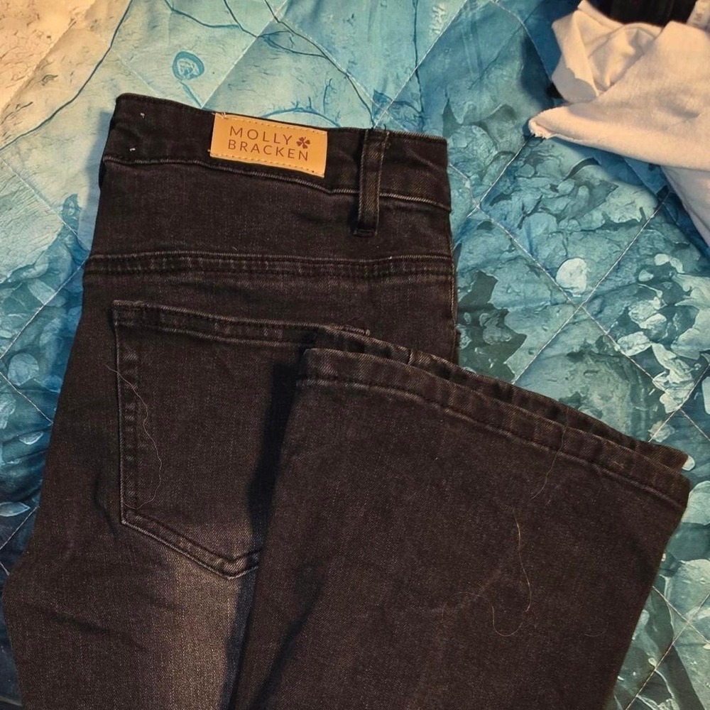 Molly Bracken Black Flared Jeans Womens Size 26 High Rise Denim Pants
